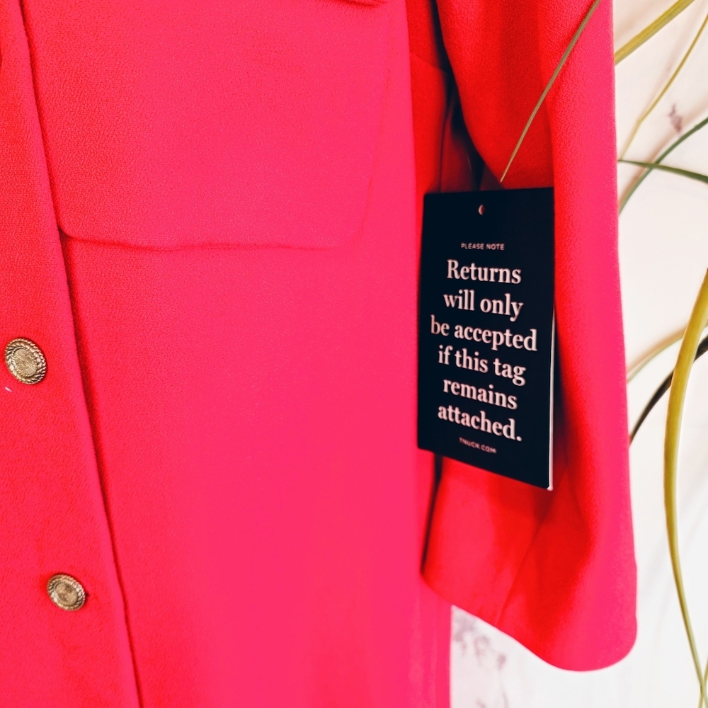 New Tuckernuck Barnett Midi Dress Red Button Down Quality Valentines Day - Picture 5 of 8